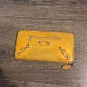 Yellow Balenciaga wallet
